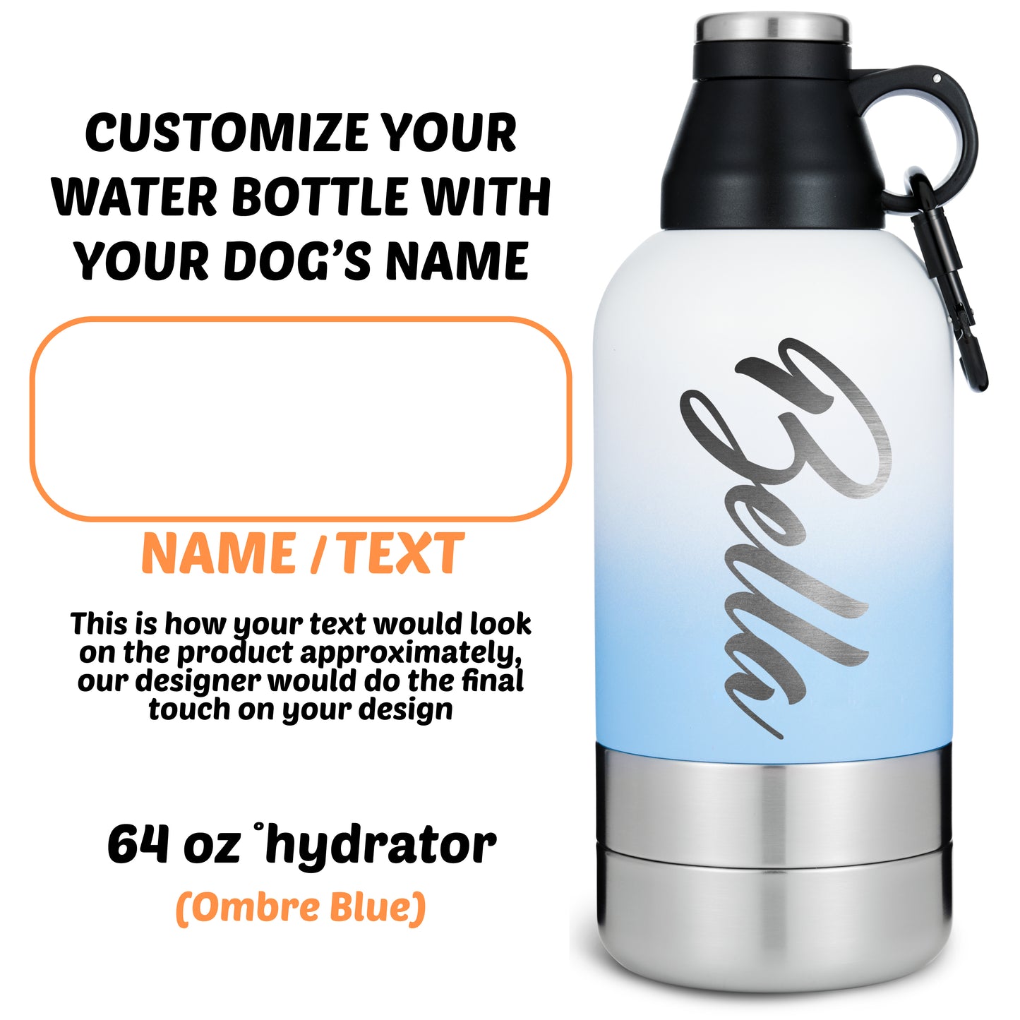 Personalized 64oz Ombre Blue