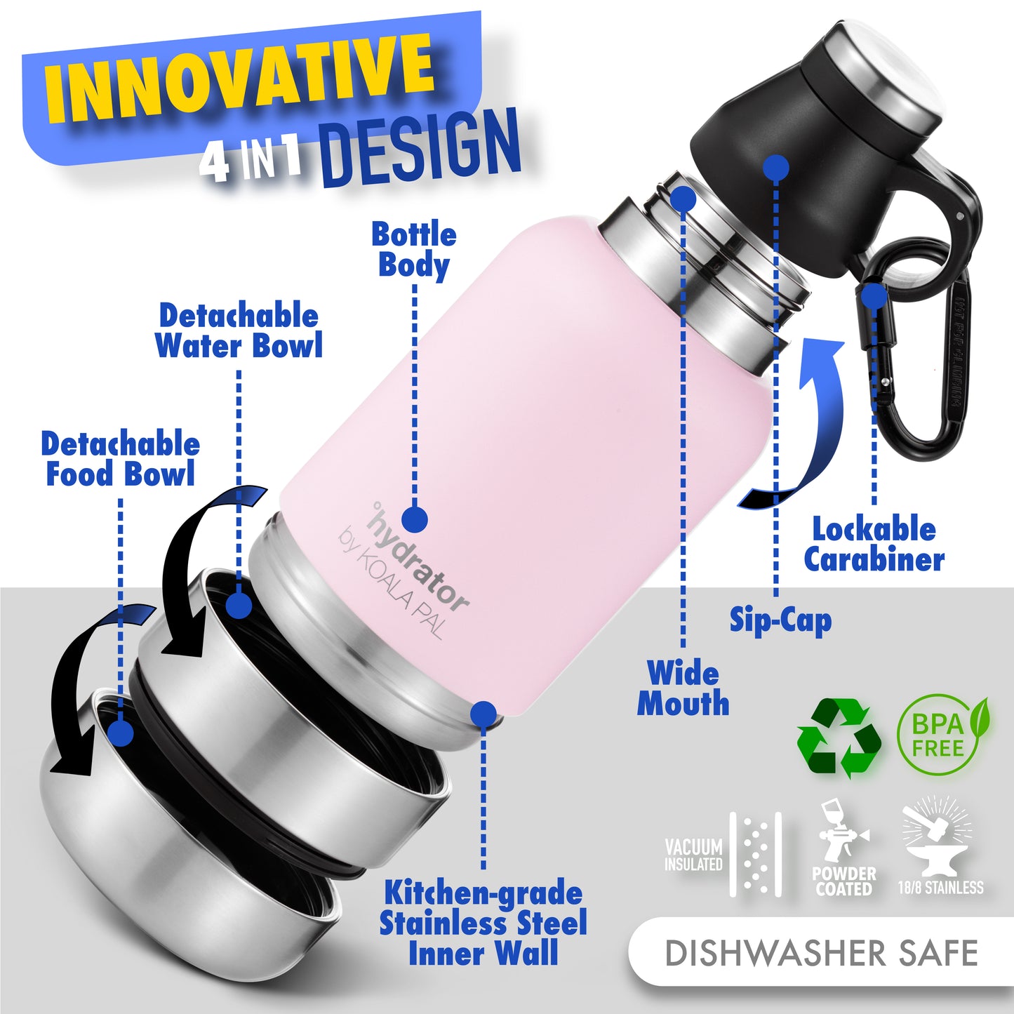 32 oz ˚hydrator by KOALA PAL - Pretty Girl Pink