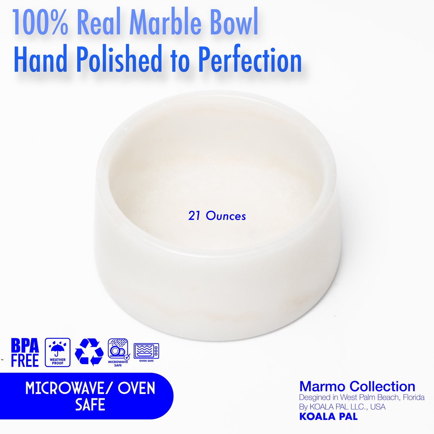 Marmo Collection - 100% Real Marble Pet Bowl